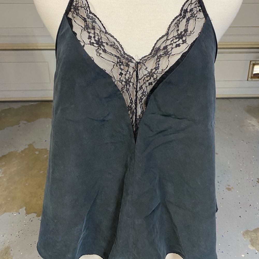 Grey Camisole with Lace Detail